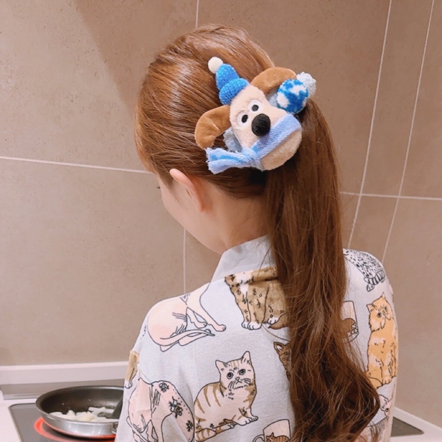 オシャレ上級者のワンチャンぬいぐるみヘアクリップ