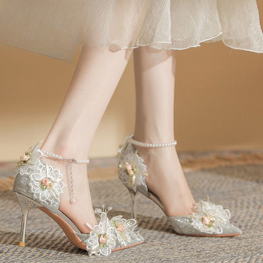 🌸Super cute bridal pearl pumps