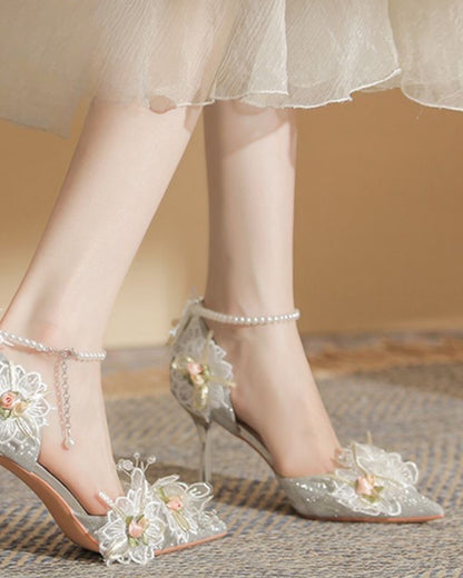 🌸Super cute bridal pearl pumps