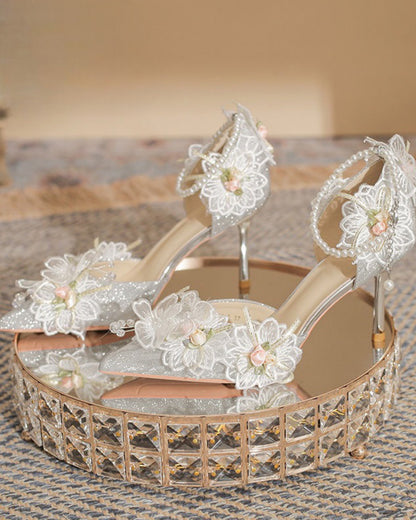 🌸Super cute bridal pearl pumps