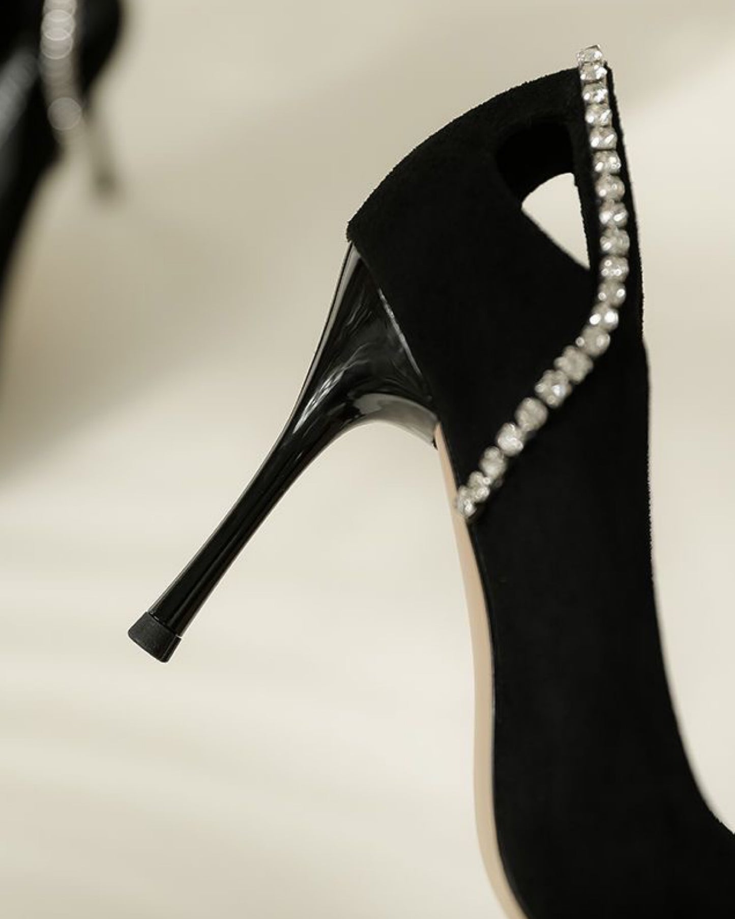 Rhinestone pumps with selectable heel heights